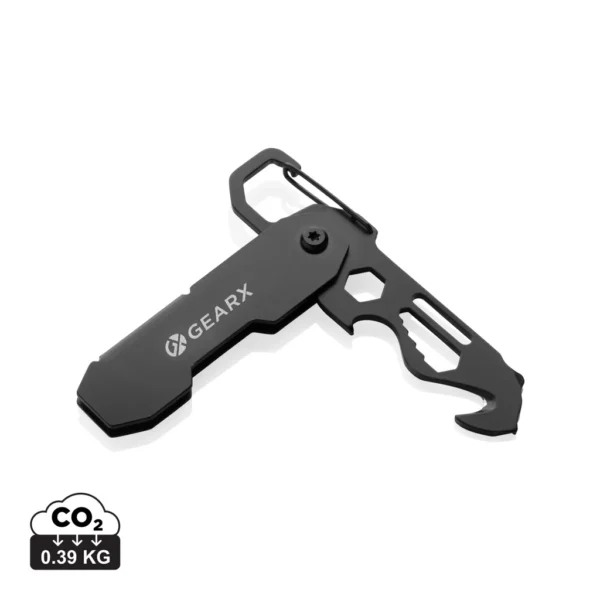 Gear X opvouwbare EDC-tool met karabijnhaak en pakket opener zwart