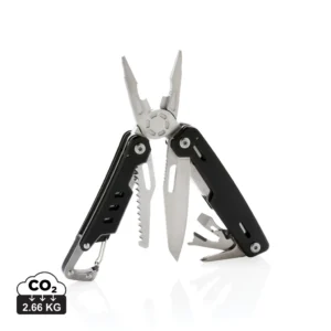 Solid multitool met karabijnhaak zwart