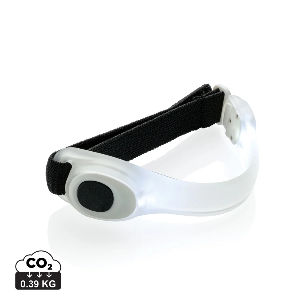 Veiligheids LED armband wit, zwart