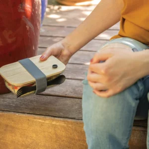 Glazen lunchbox met bamboe deksel