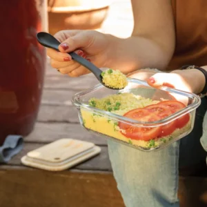 Glazen lunchbox met bamboe deksel