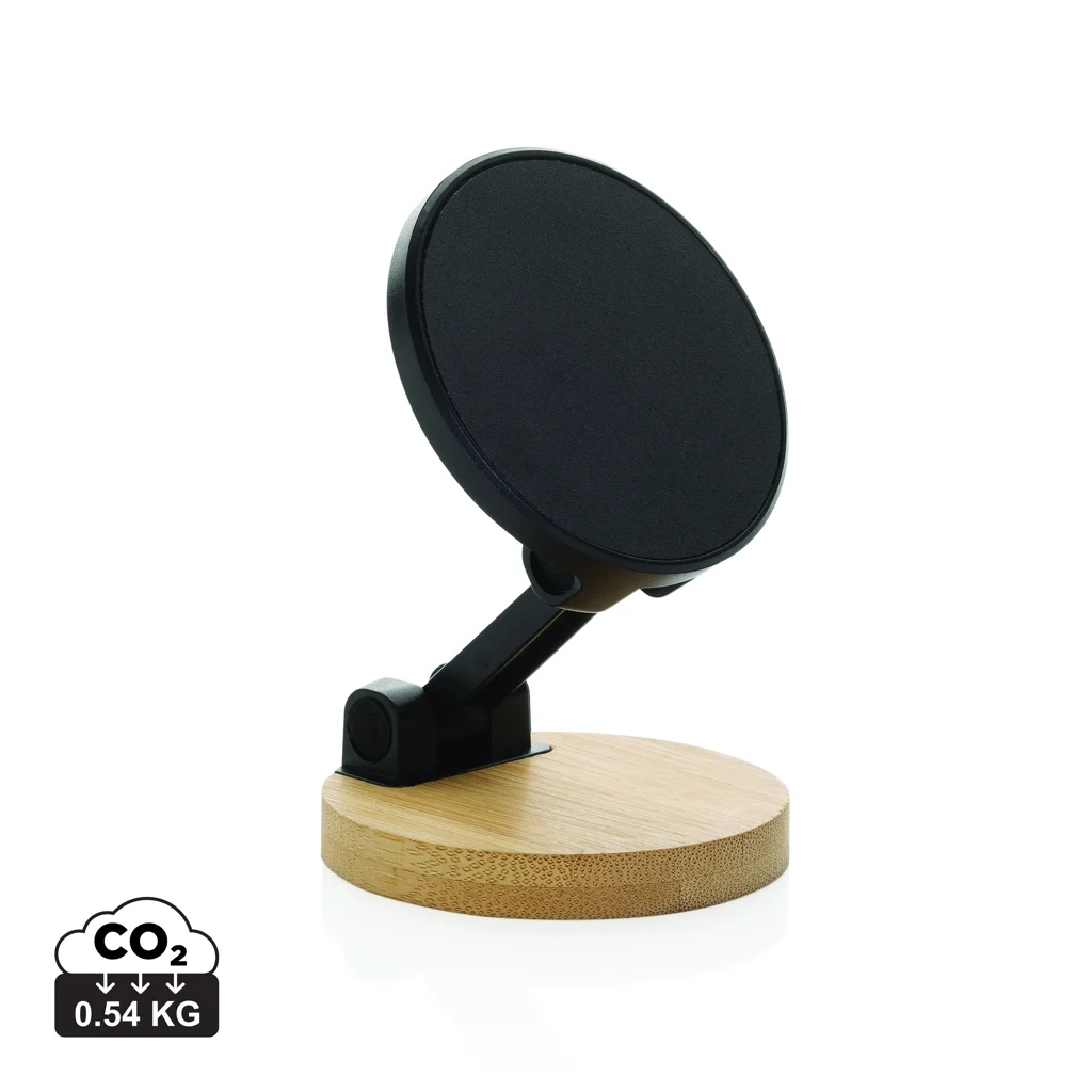 Magmount RCS gerecycled plastic en bamboe telefoonstandaard zwart, bruin