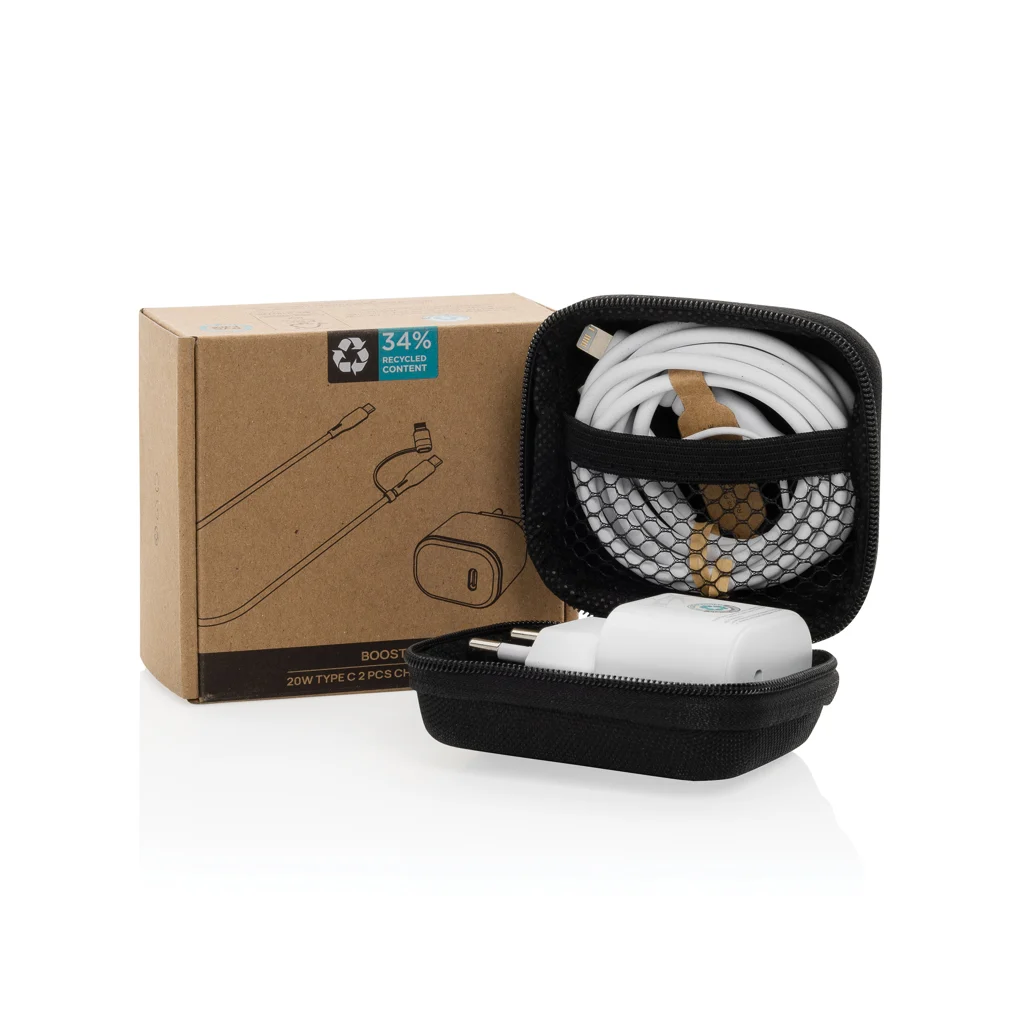 Boost RCS gereycled PET 20W type C 2-delige oplaadset