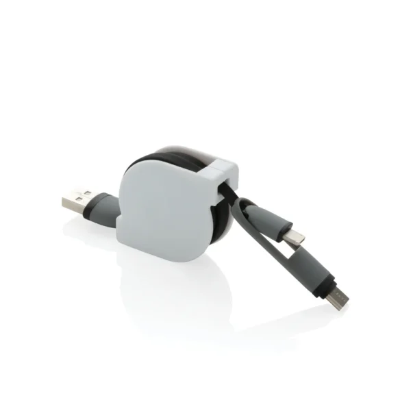 3-in-1 kabel met oprolmechanisme