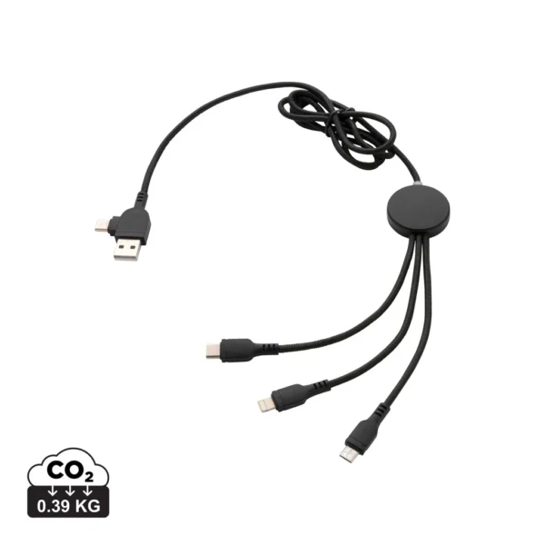 Light up logo 6-in-1 kabel zwart