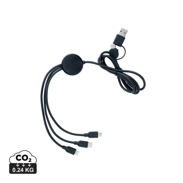RCS gerecycled TPE en gerecyclede kunststof 60W 4-in-1 kabel zwart