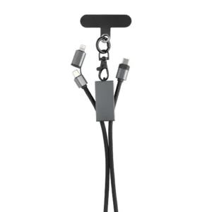 Terra RCS gerecycled PET telefoon lanyard 60W oplaadkabel