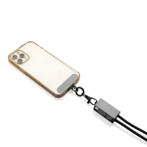 Terra RCS gerecycled PET telefoon lanyard 60W oplaadkabel