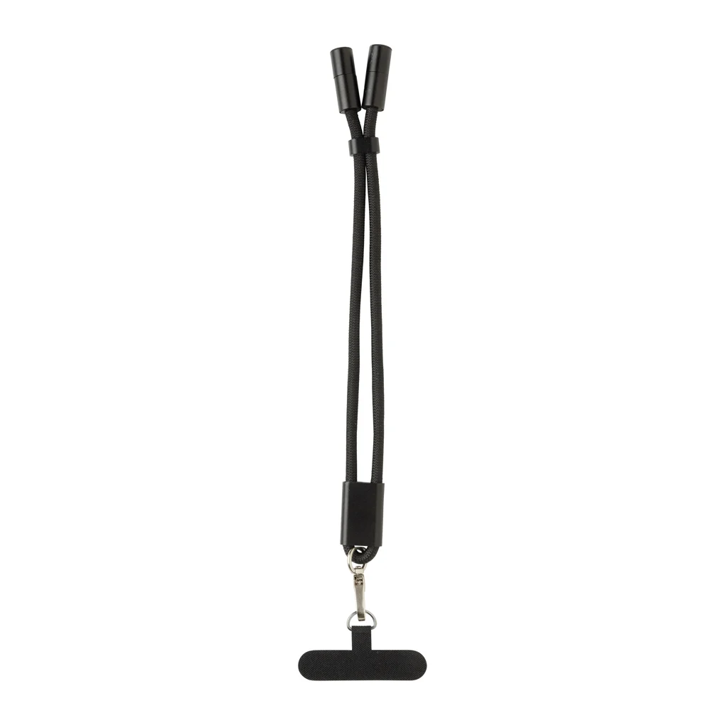 LoopAmp RCS rPET verstelbare telefoonarmband 60W kabel