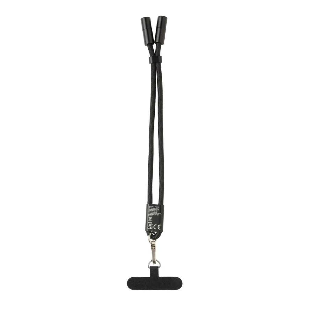 LoopAmp RCS rPET verstelbare telefoonarmband 60W kabel