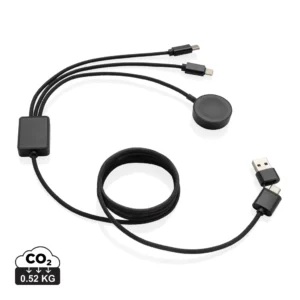 Terra RCS rPET 6-in-1 60W oplaadkabel met iWatch lader grijs