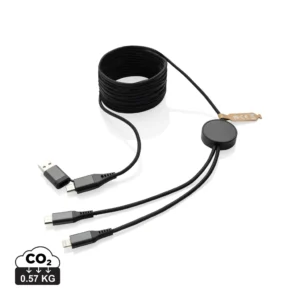Terra RCS gerecycled PET 3 meter 4-in-1 kabel grijs