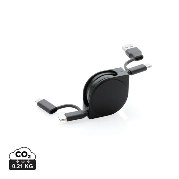 RCS standaard recycled plastic and TPE 4-in-1 kabel zwart