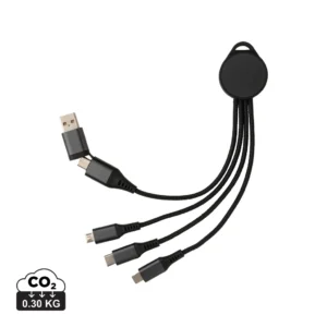 Terra RCS recycled aluminium 6-in-1 oplaadkabel grijs