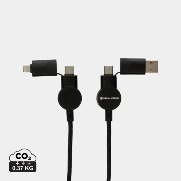 Oakland 1.2meter RCS rplastic 6-in-1 fast charging 45W kabel zwart