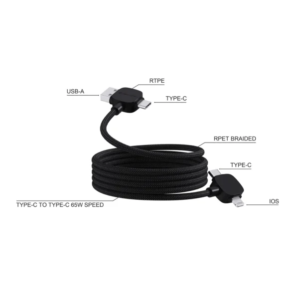 Urban Vitamin Stockton 65W gerecycled TPE/PET magn. kabel