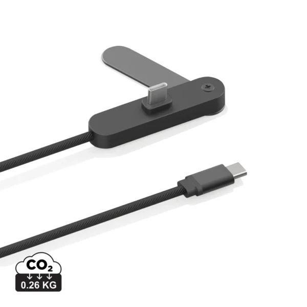 Aluvia RCS 65W PD-kabel met verstelbare telefoonstandaard zwart