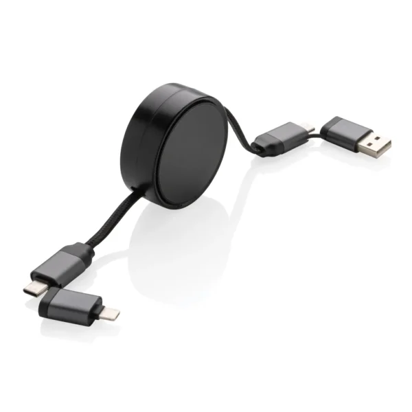 Terra RCS gerecycled aluminium uittrekbare 60W 6-in-1-kabel
