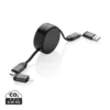 Terra RCS gerecycled aluminium uittrekbare 60W 6-in-1-kabel grijs