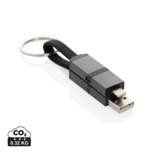 Terra gerecycled aluminium 4 in 1 60W snellaadkabel grijs