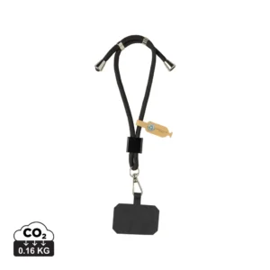 CarryLoop RCS rPET verstelbare telefoonhouder met polsband zwart