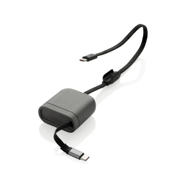 Spira RCS gerecyclede intrekbare 100W snellaadkabel grijs
