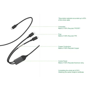 Terra 100W RCS Dual USB-C oplaadkabel