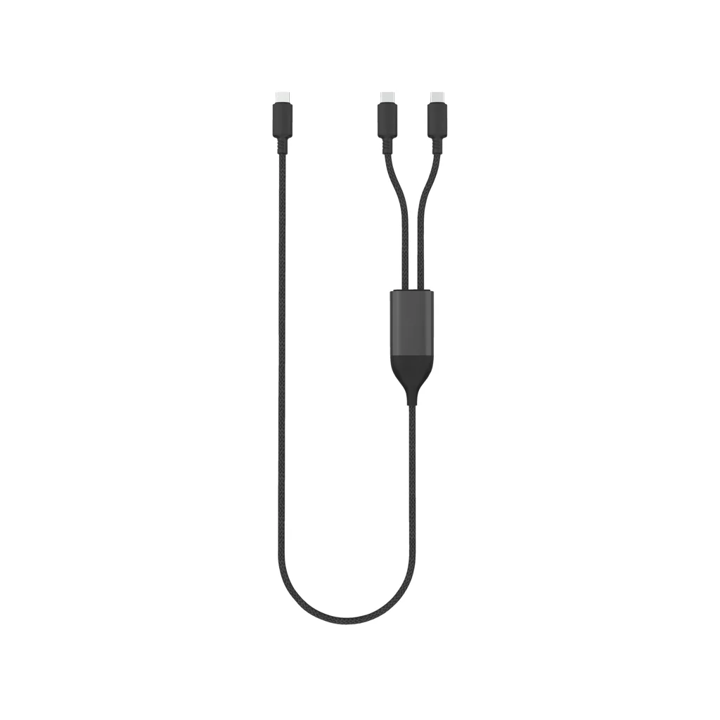 Terra 100W RCS Dual USB-C oplaadkabel zwart, grijs