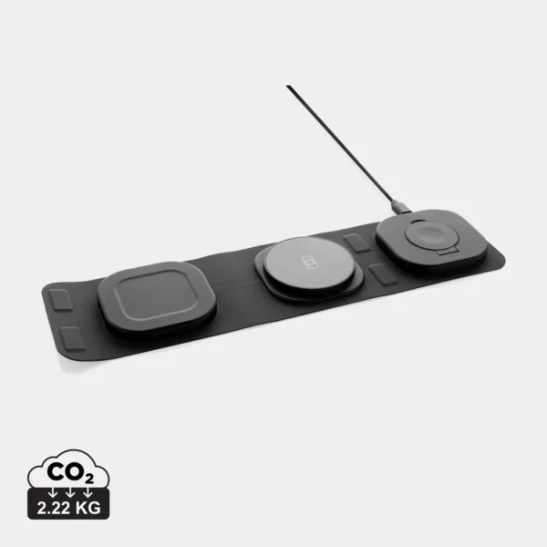 Swiss Peak RCS rplastic 3-in-1 draadloze 15W reislader. grijs, zwart