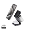 Terra RCS gerecycled aluminium opvouwbare 3-in-1 15W oplader grijs