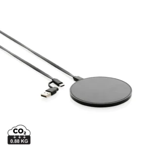 RCS standaard recycled plastic 10W draadloze lader zwart