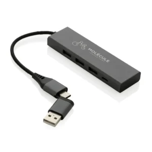 Terra RCS gerecycled aluminium hub met 3 USB-poorten
