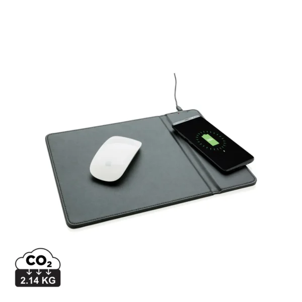 Muismat met 5W draadloze oplader zwart