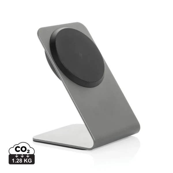 Terra aluminium magnetische draadloze 15W telefoonhouder grijs
