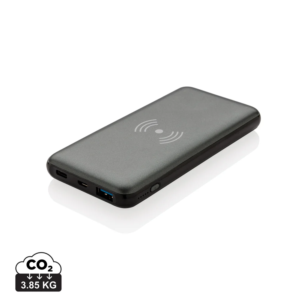 10.000 mAh powerbank met 10W draadloos snelladen met PD grijs