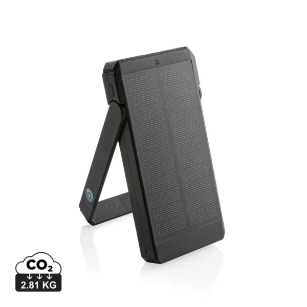 Skywave RCS gerecyclede kunststof zonne-powerbank 10000 mAh zwart