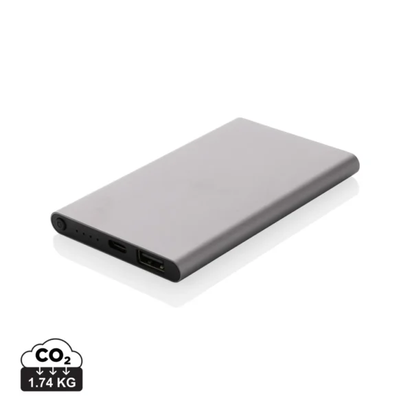 RCS gerecycled plastic/alu 4000 mah powerbank met type C antraciet