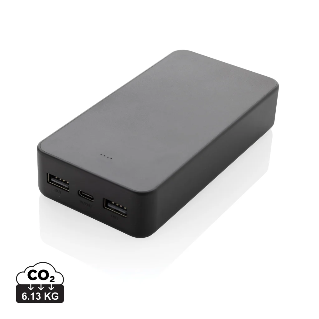 Boostcore RCS recycled plastic powerbank 20.000mAh met USB C zwart