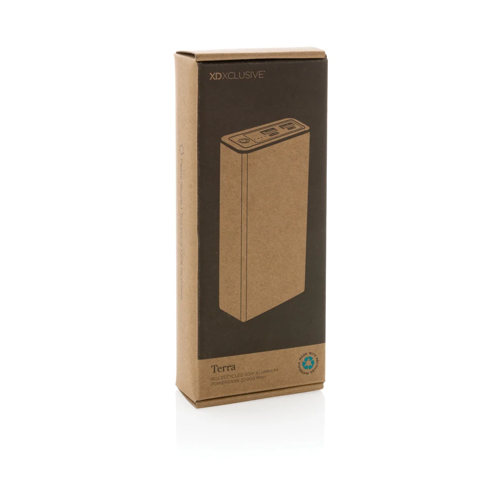 Terra RCS gerecyclede 20W aluminium powerbank 20.000 mAh