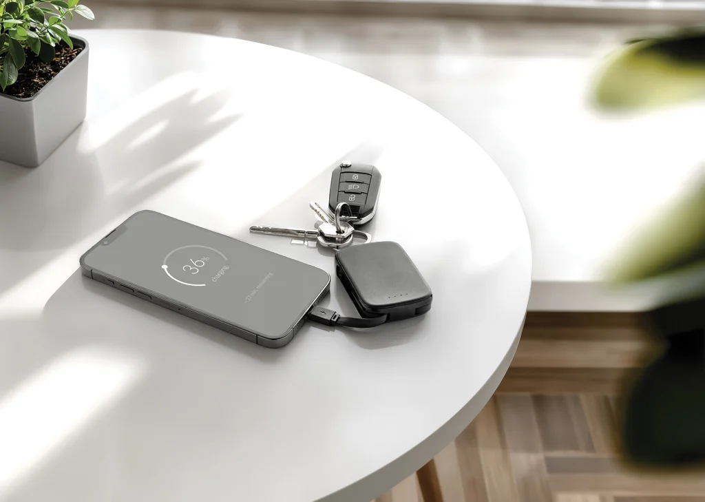 Nexo RCS sleutelhanger powerbank 2.000 mAh met geïntegreerde