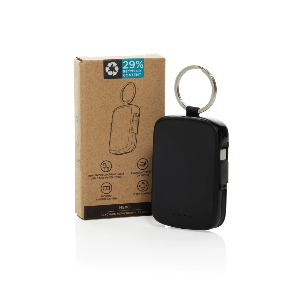 Nexo RCS sleutelhanger powerbank 2.000 mAh met geïntegreerde
