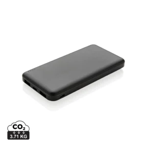 High density 10.000 mAh zakformaat powerbank zwart