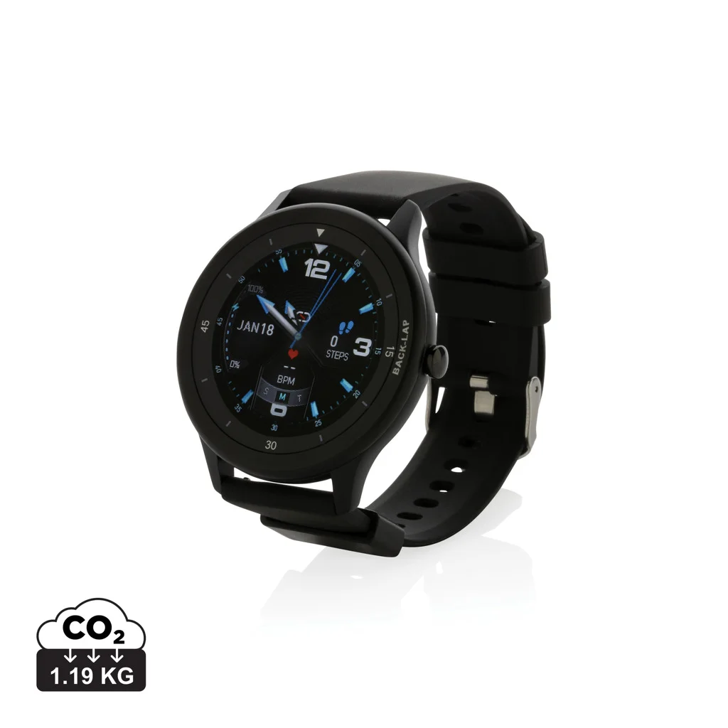 Swiss Peak RCS gerecycled TPU smart watch zwart