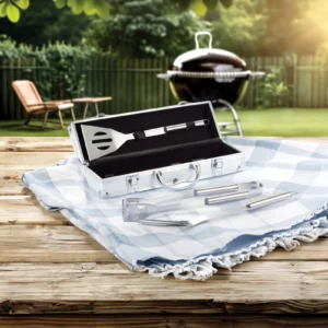 3-delige barbecue set in aluminium koffer