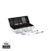 12-delige barbecue set in aluminium koffer zilver, zwart