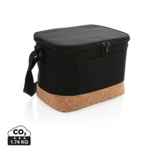 Duo tone koeltas met kurkdetail zwart