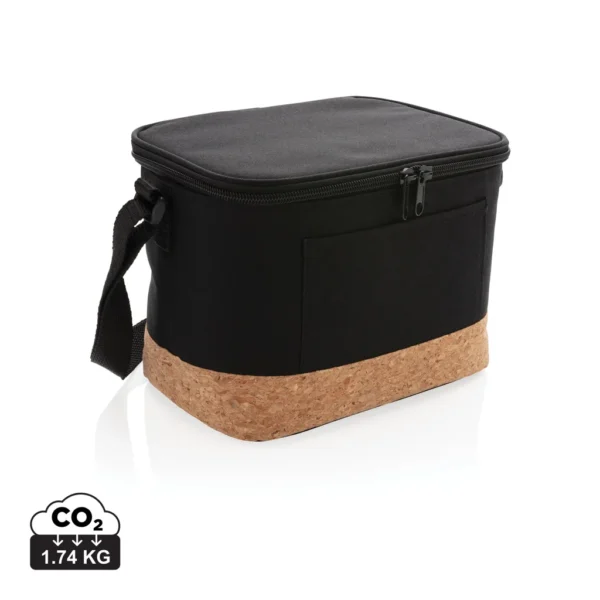 Duo tone koeltas met kurkdetail zwart