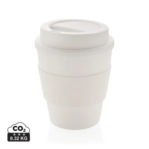 Herbruikbare koffiebeker met schroefdop 350ml wit