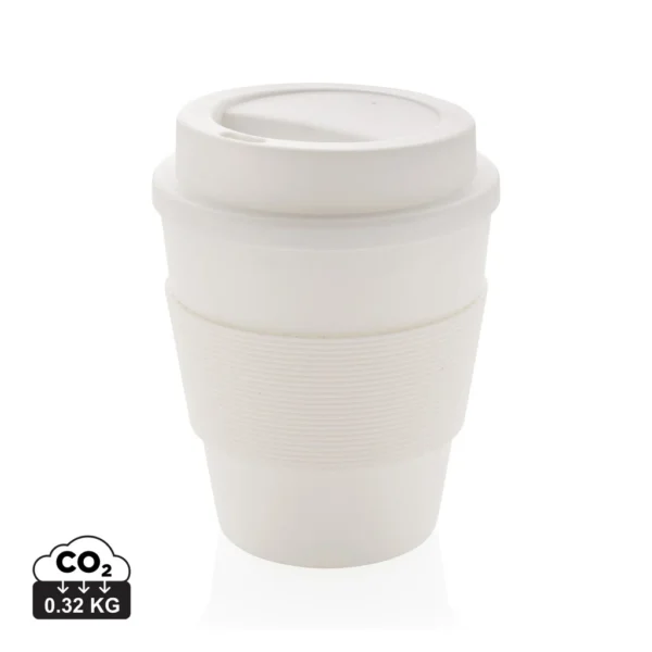 Herbruikbare koffiebeker met schroefdop 350ml wit