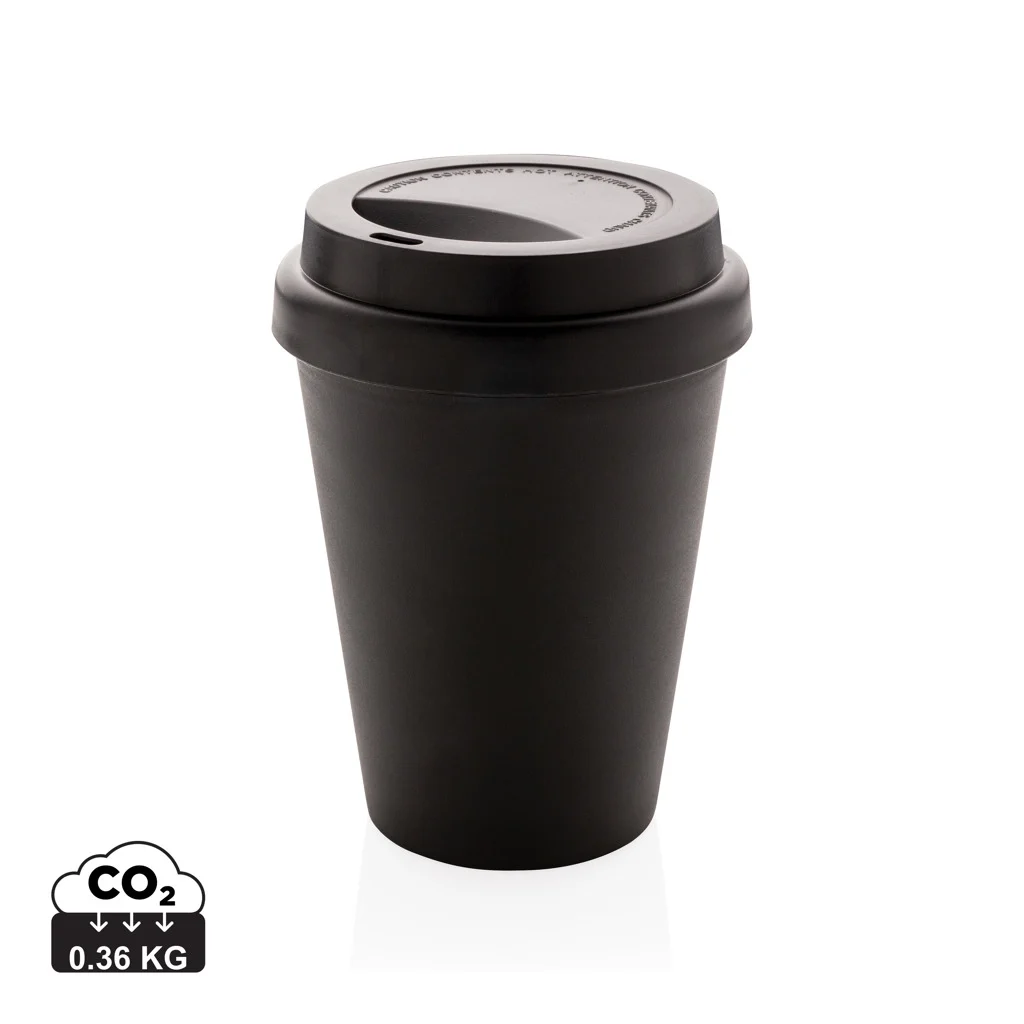 Herbruikbare dubbelwandige koffiebeker 300ml zwart